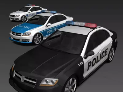 Generic Police Cars Low-poly 3D model