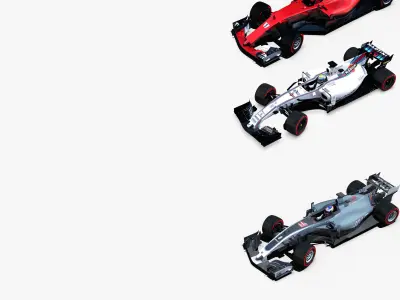 Formula 2017 cars pack 1 Low-poly 3D model