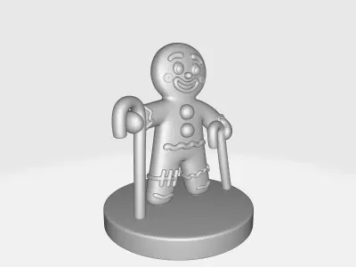 Gingerbread Man Figurine Candy Canes Festive Christmas Holiday  3D print model