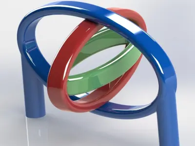 connector 4 ring Free 3D model
