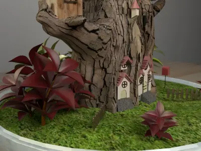 creative pot flower  3D model