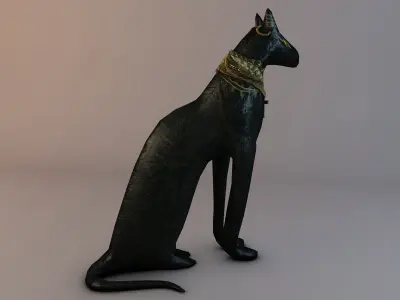 Low Poly Bastet Statue 3D print model