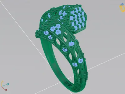 Two Head Women Ring 3DM Womens Ring 3d models 3D print model 3D print model 30