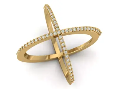 ladies Diamond Ring 3D print model 9