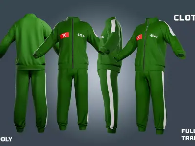 tracksuits sport and squid game - clothyfic full outfits Low-poly 3D model