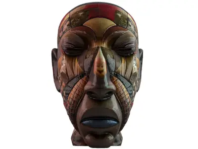 Statuette Head Low-poly 3D model