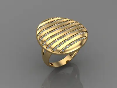 STL 3DM Print Ready Women Diamond Ring Lightweight Printable  3D print model 38
