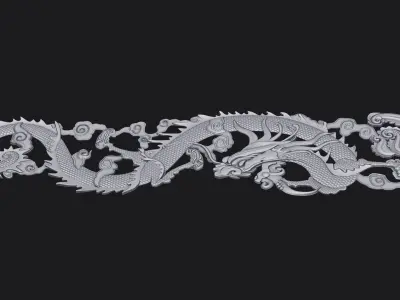 Dragon bas-relief 3D print model