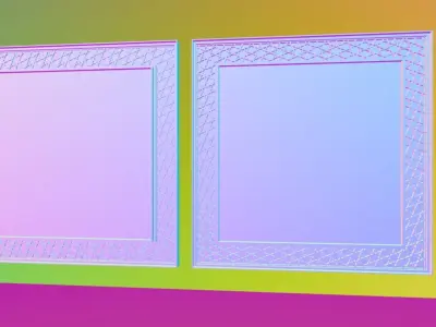 Mirror pair of picture frames on wall 3D model