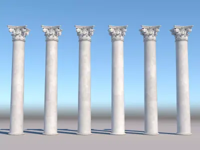 Corinthian column 2 Low-poly 3D model