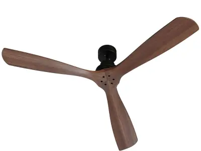 LANTAU Matt black ceiling fan Low-poly 3D model