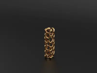 Voronoi Rectangular Pendant Necklace 3D print model