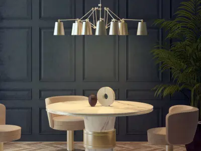 Chandelier Spider 10 Brass Edition SKU 21915 Free 3D model