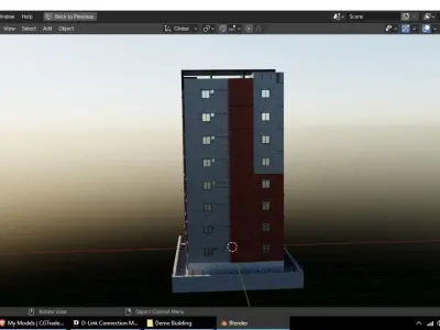 Residential Building Low-poly 3D model