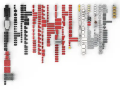 PixelBricks3D - LEGO 1970 Ferrari 512 M  3D print model