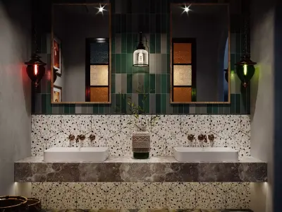 modern bathroom interior scenes 66 3D model