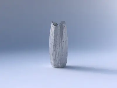 Vase double arc hexagon with random triangle plates 3D print model
