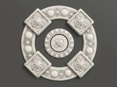 Rosette 2 decorative ceiling medallion 3D model