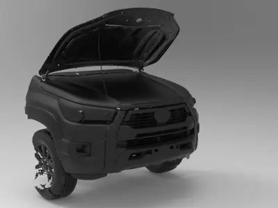 Toyota Hilux 2020 DC Front 3D Scan Bumper and Hood STL 3D model