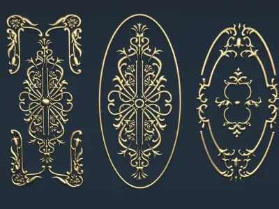 Collection carved decor  04  3D model 3D model