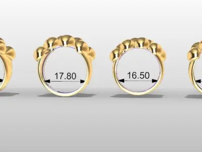 Modern Sculpted Statement Ring  3D Model  3D print model