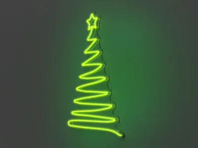 Christmas Tree - Neon Sign 3D model