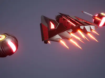 Tyrean Evil Space Ship Low-poly 3D model