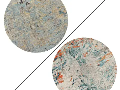 Round Rug Set 149 3D model