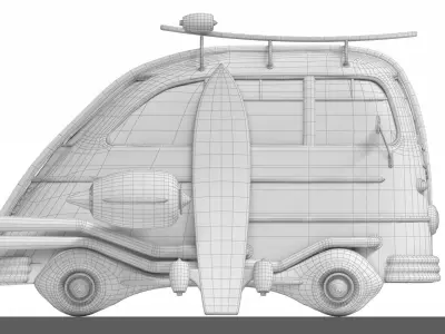 Low poly cyberpunk ban Low-poly 3D model