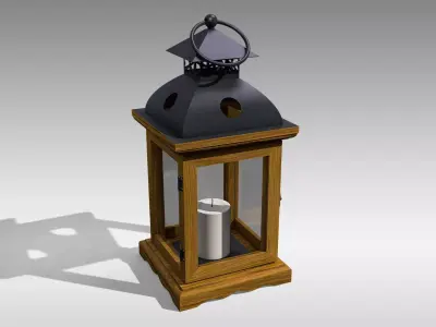 Wood Lantern 04 Low-poly 3D model