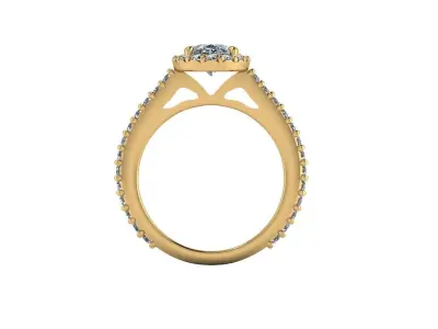 Women Diamond Engagement Ring R4 3D print model