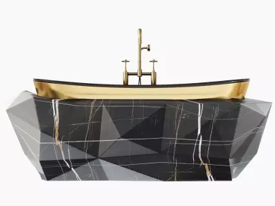 DIAMOND FAUX MARBLE BATHTUB 3D model