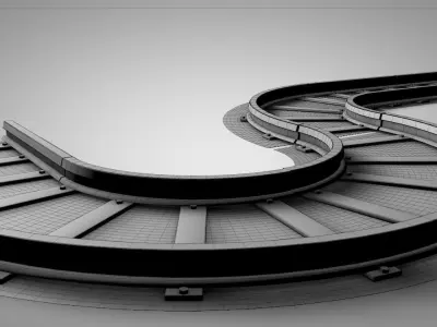 LowPoly Railway make your own track Free low-poly 3D model