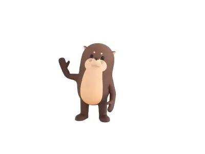 Rigged Otter Character 3D model