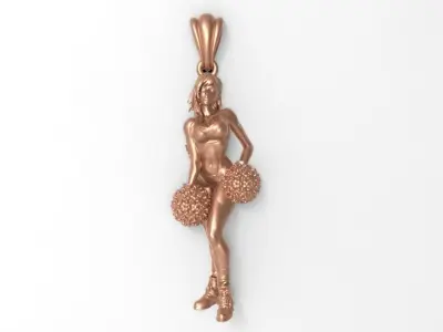 Cheerleader Pendant Necklace Jewelery 3D print model