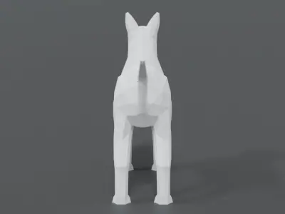 Low Poly Cartoon Bull Terrier Low-poly 3D model