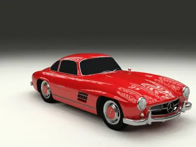 Rigged Mercedes 300SL W198 3D model