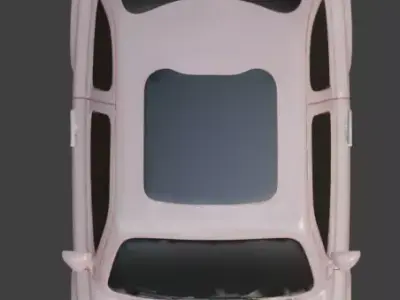 Pink Cartoon Classic Car 3D Model Low-poly 3D model