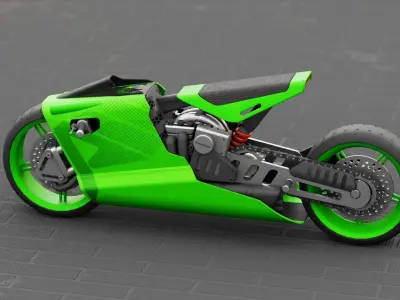 ELECTRIC MOTORCYCLE V400 rigged 3D model