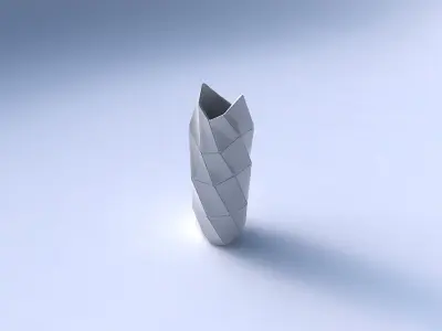 Vase twisted double arc hexagon with large plates 3D print model