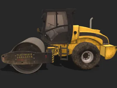 Soil Roller Low-poly 3D model