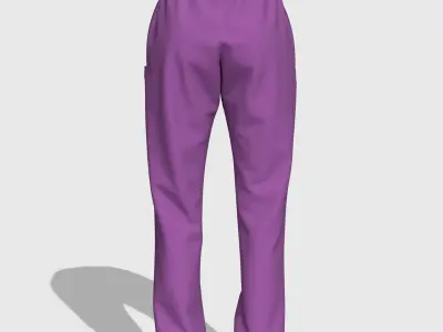 Lilac fleece sweatpants with elastic band  3D model