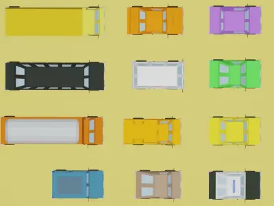 Low poly vechicle - low poly cars Low-poly 3D model