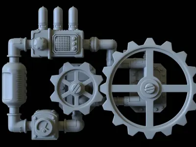 Machinery Wall Decoration - Printer Ready 3D print model