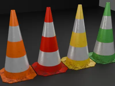 Road Cone Free low-poly 3D model