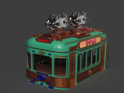 Chinese ski gondola figure  Low-poly 3D model