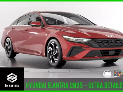 Hyundai Elantra 2024 -Detailed-Vray-Redshift-Unreal-lightrig 3D model