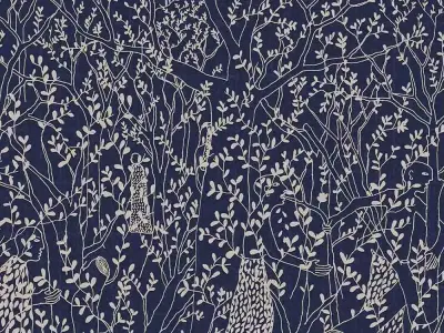 Hand Drawn Forest Story Luxury Wallpaper Texture