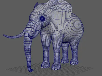Elephant with tusks 3D model