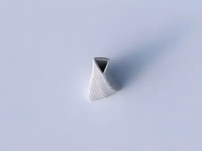Vase twist grounded tilted triangle with twisted diagonal gri... 3D print model